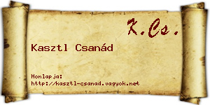 Kasztl Csanád névjegykártya